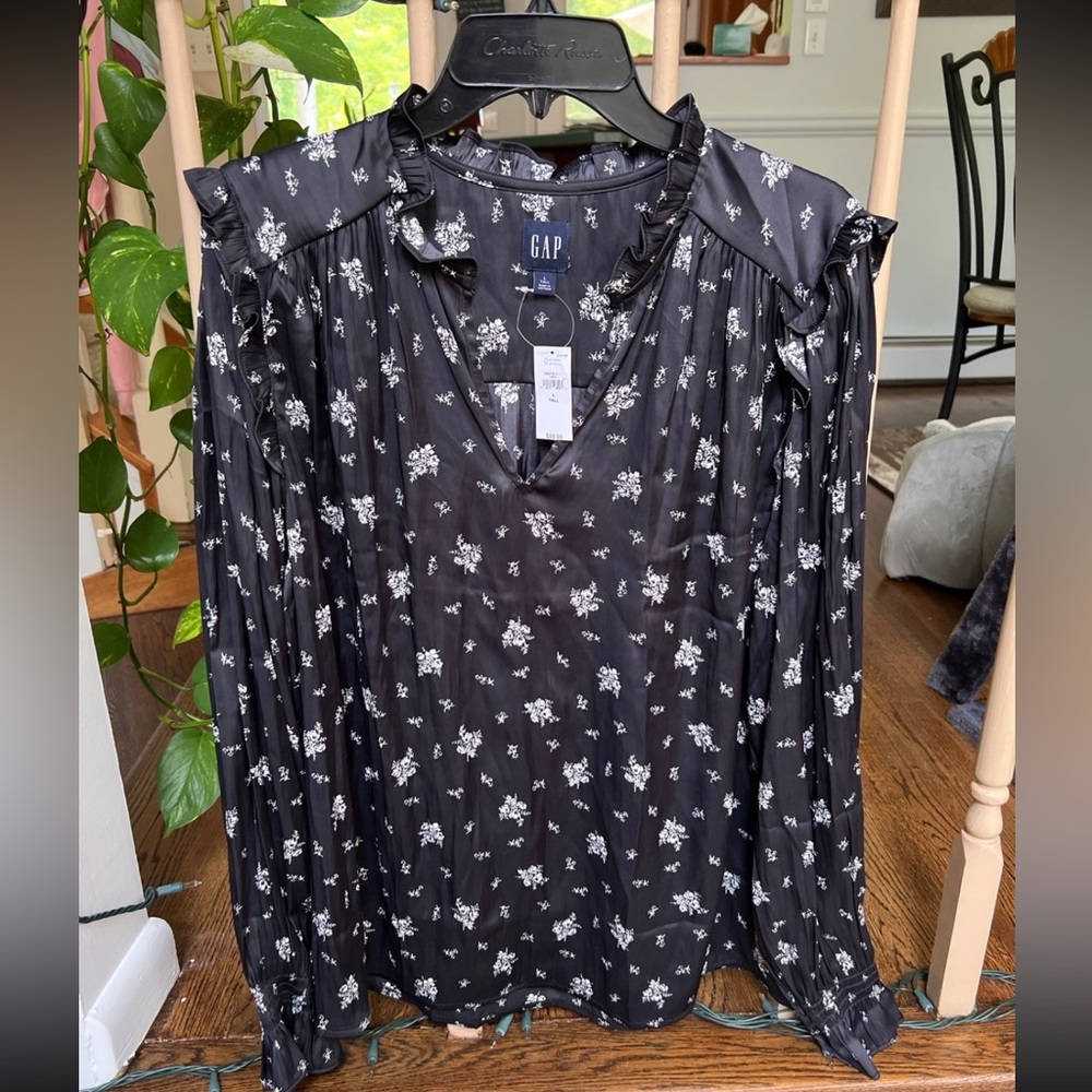 NWT Gap Slik Blue Blouse